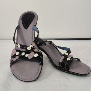 Clarks Indigo Purple Polka Dot Kitten High Heels